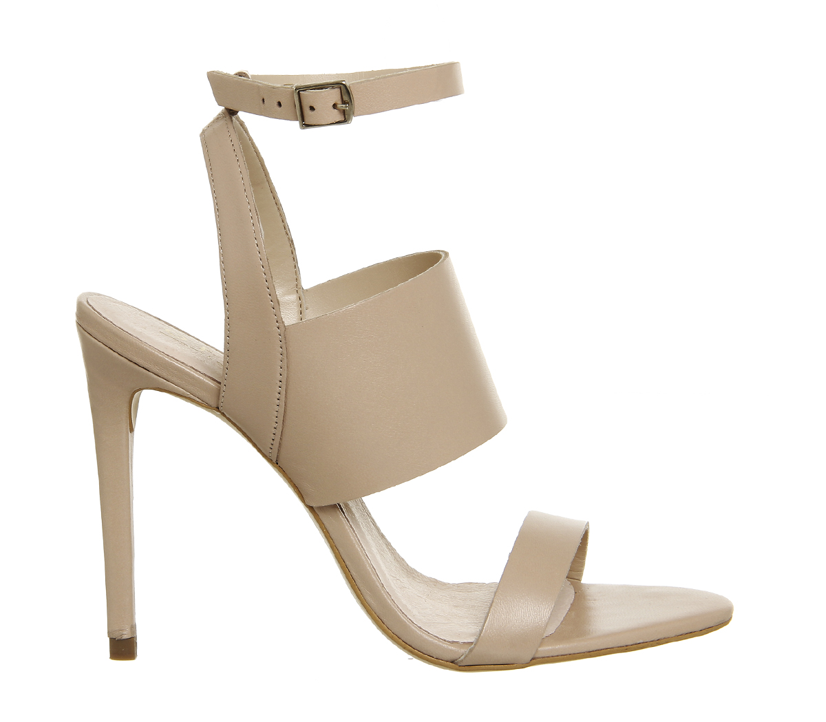 Office Anchor 3 Strap Heels Nude Leather - High Heels