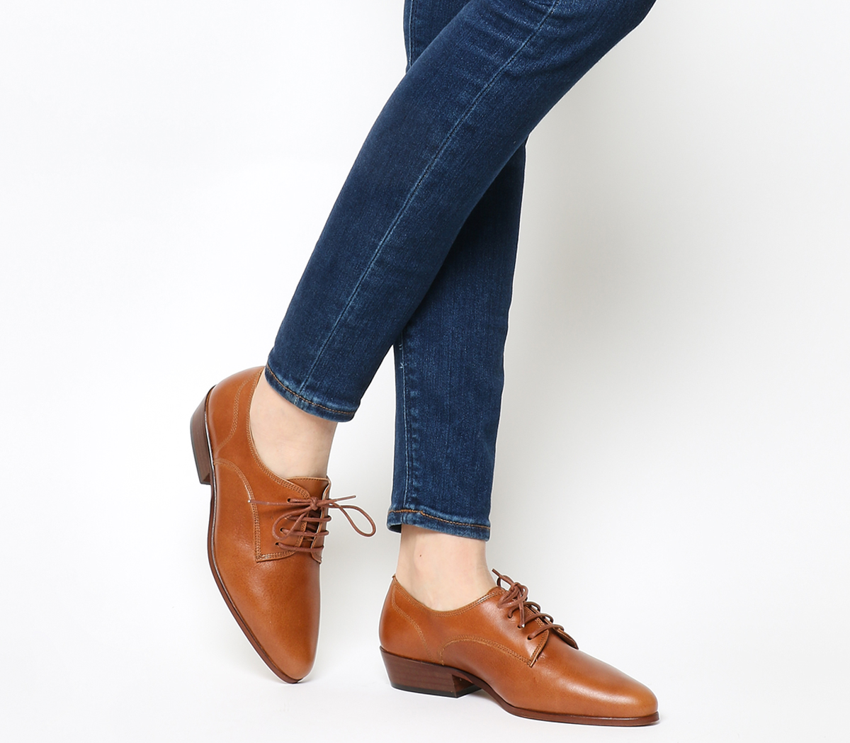 OFFICEPiccadilly Lace Up FlatsTan Leather