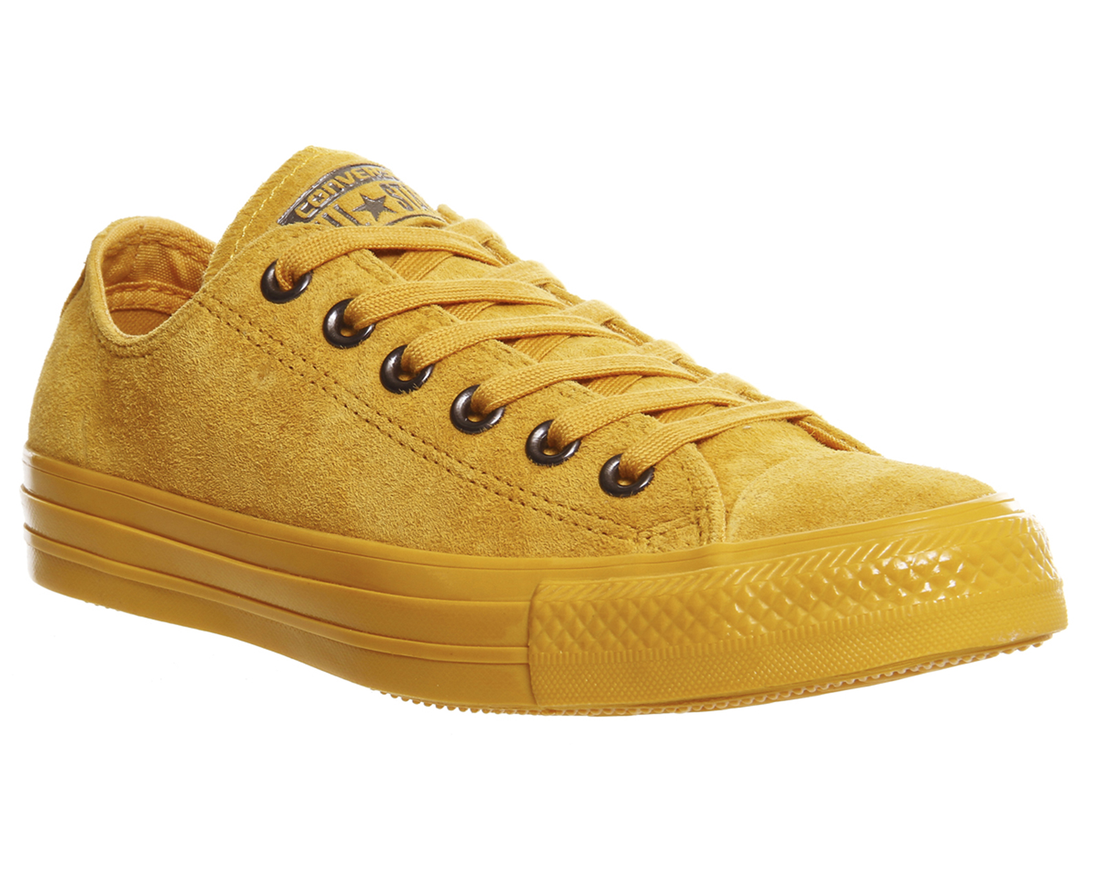 gold suede shoes