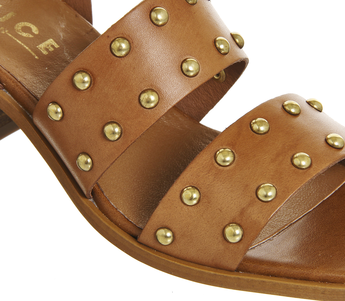 OFFICEFan Girl Studded SandalsTan Leather