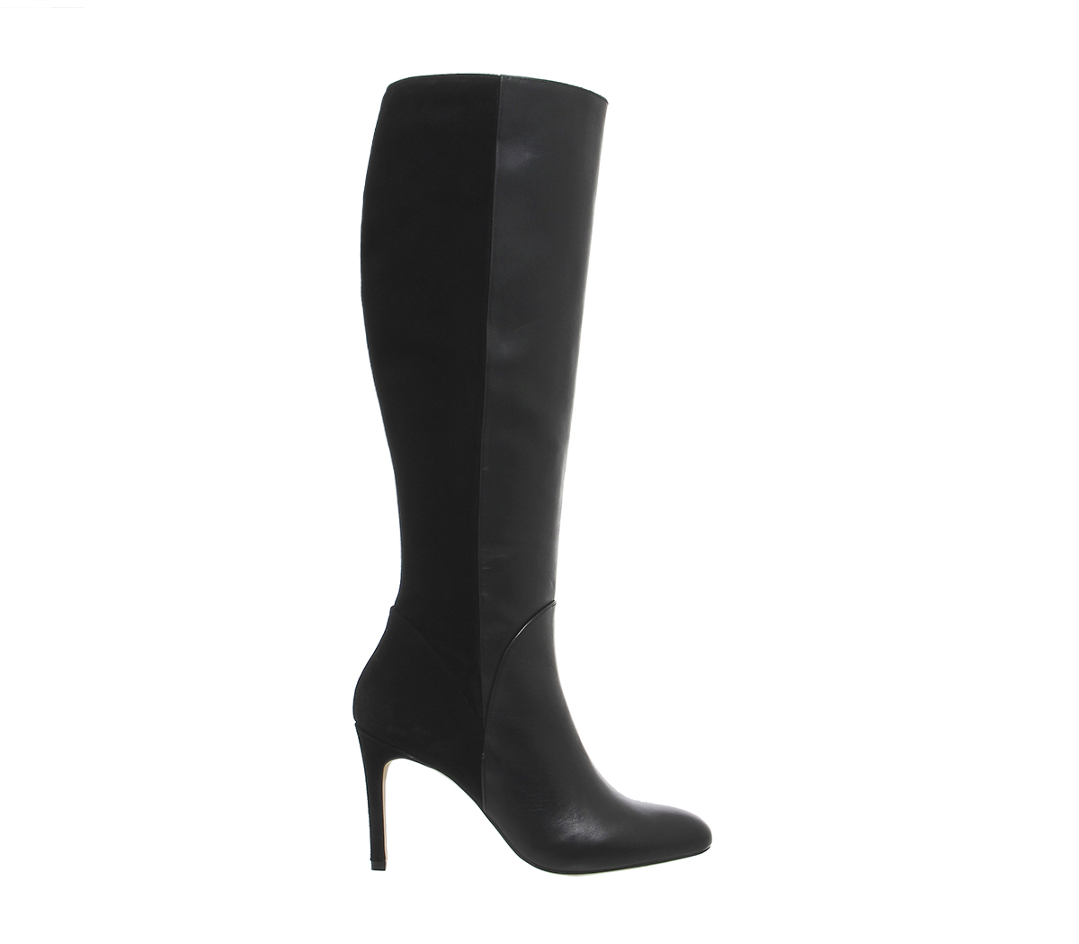 OFFICEElliot Slim Heel Knee BootsBlack Leather Black Suede