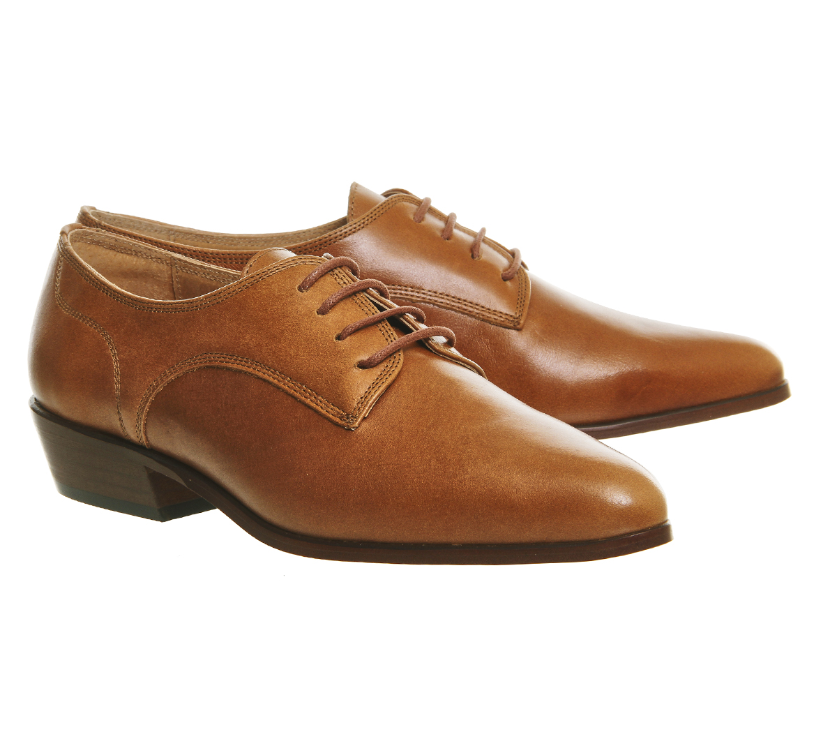OFFICEPiccadilly Lace Up FlatsTan Leather