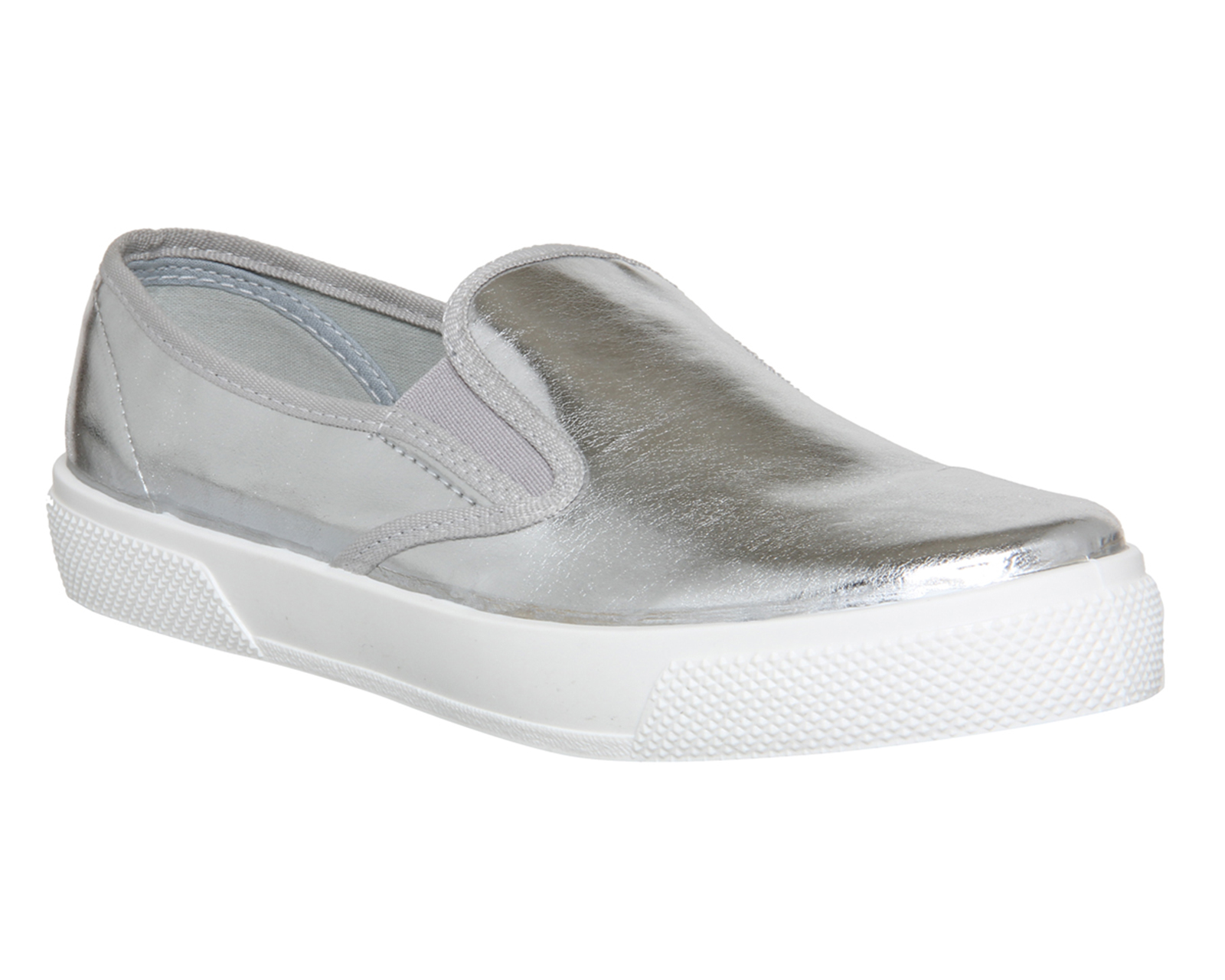 Office Kicker Slip On Shoes Silver 