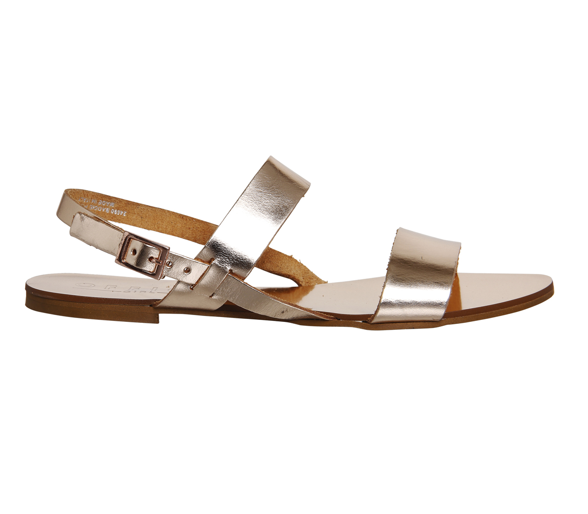 OFFICE Baddie Point Two Part Sandals Rose Gold Leather - Women’s Sandals
