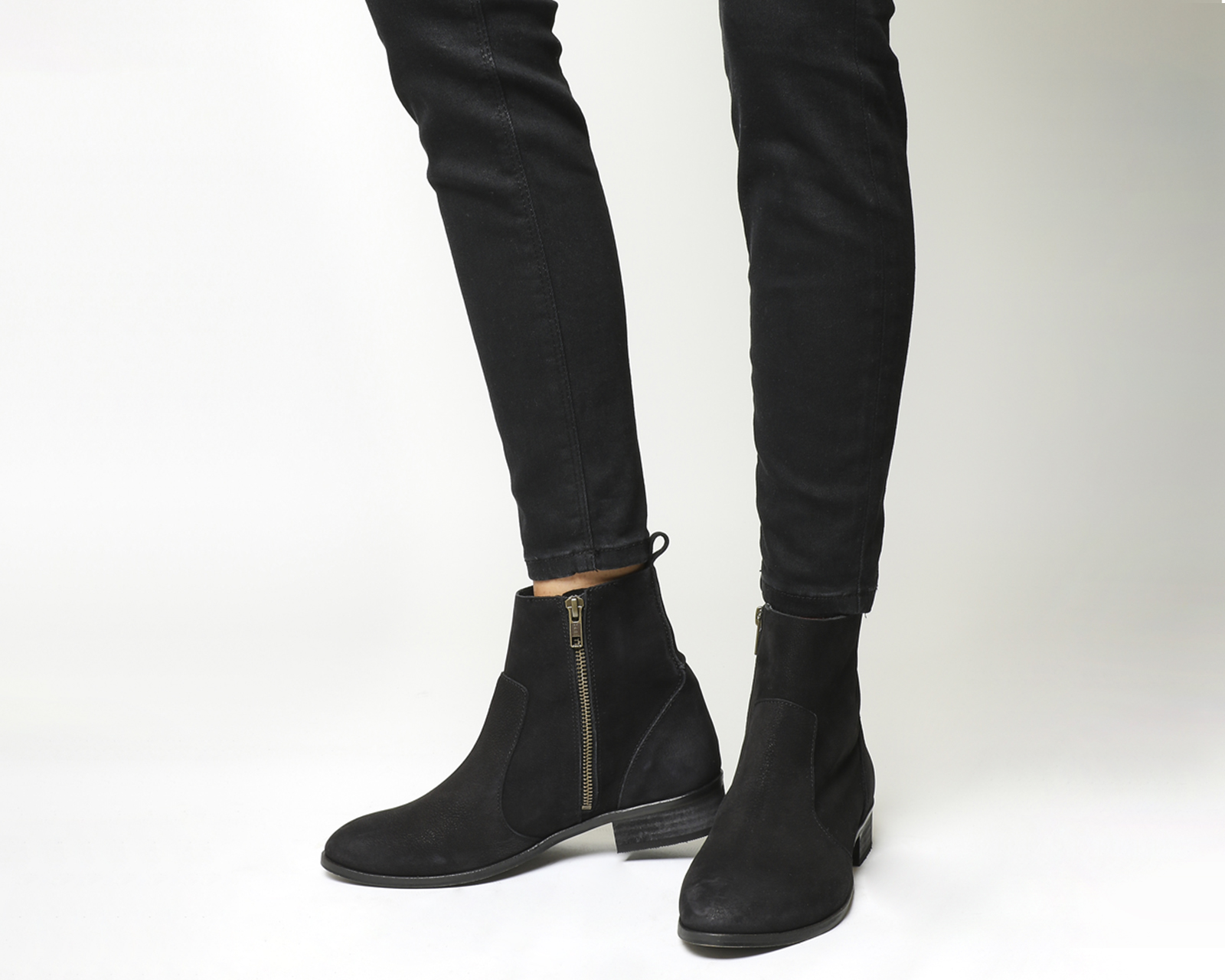 Office Ashleigh Flat Ankle Boots Black 