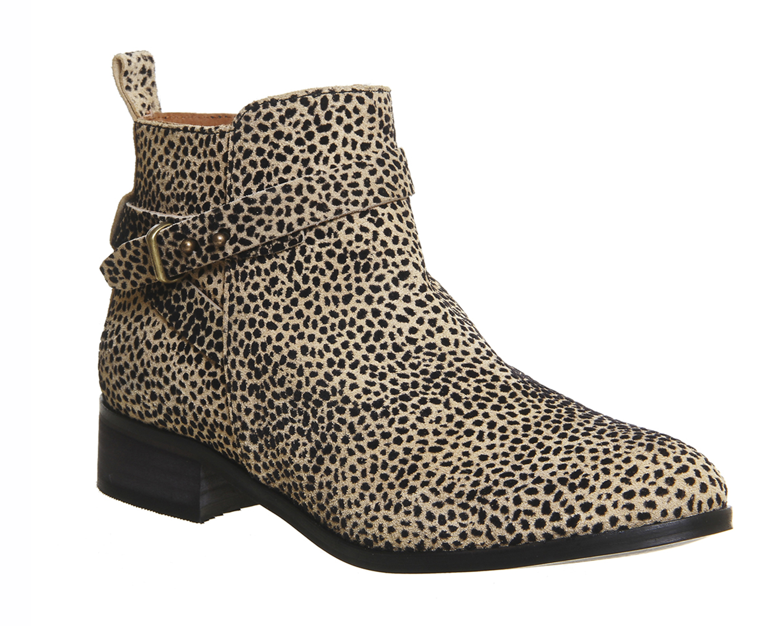 OFFICEInstinct Ankle Boot With TrimLeopard Flocked Suede