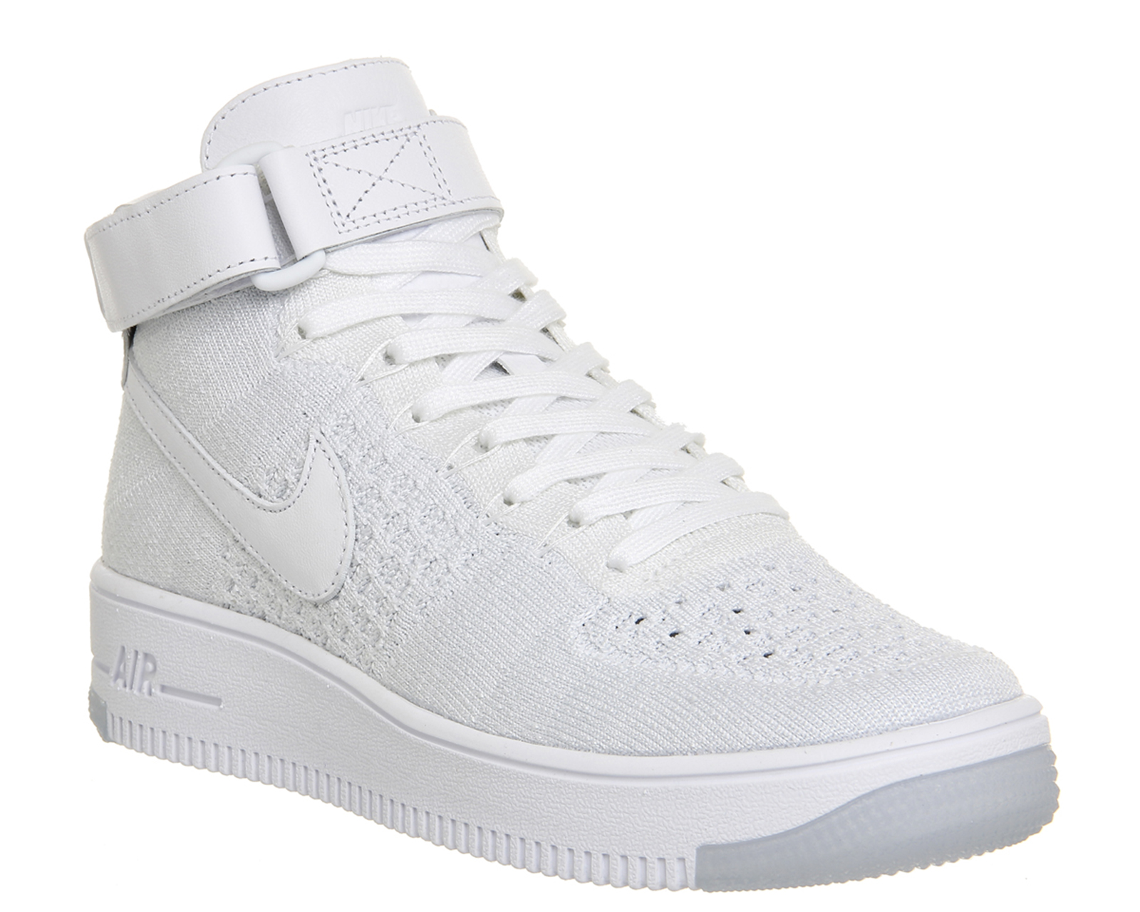 NikeAir Force 1 Mid FlyknitWhite White Pure Platinum 