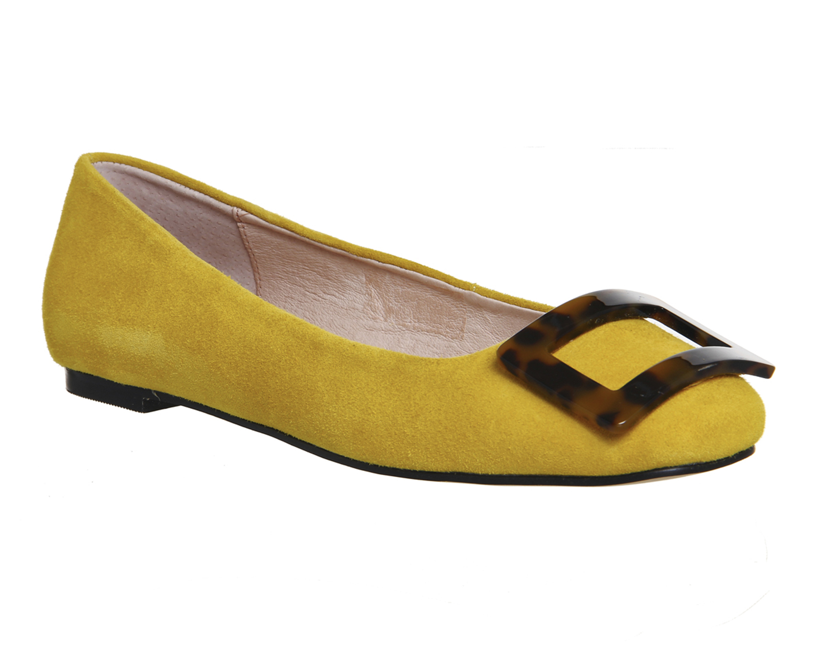 OFFICE Darling Ballet Pumps Mustard Suede - Flat Shoes for Women