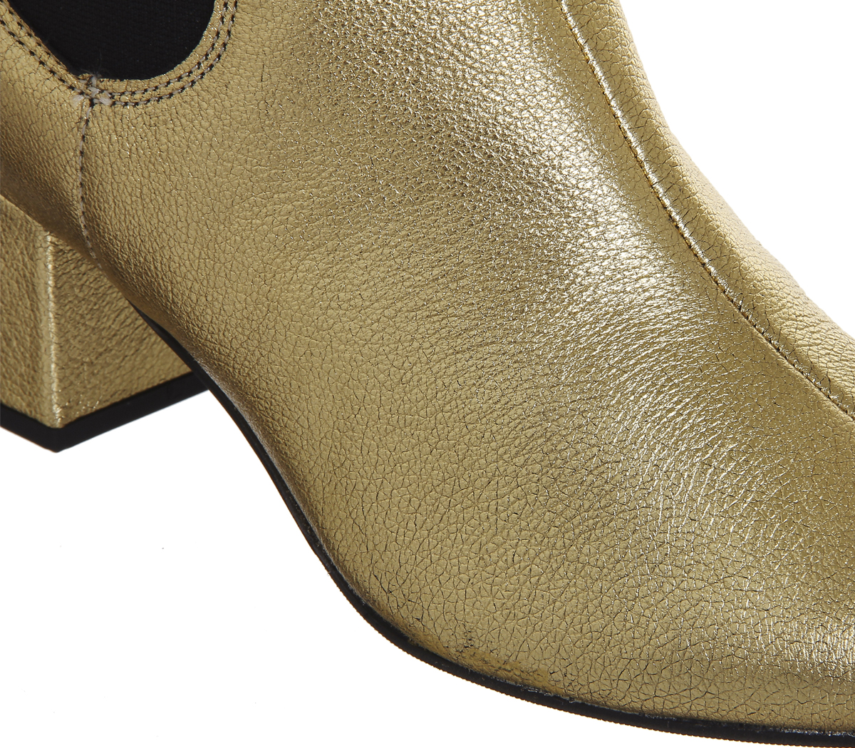 OFFICELove Bug Block Heel Chelsea BootsGold Leather