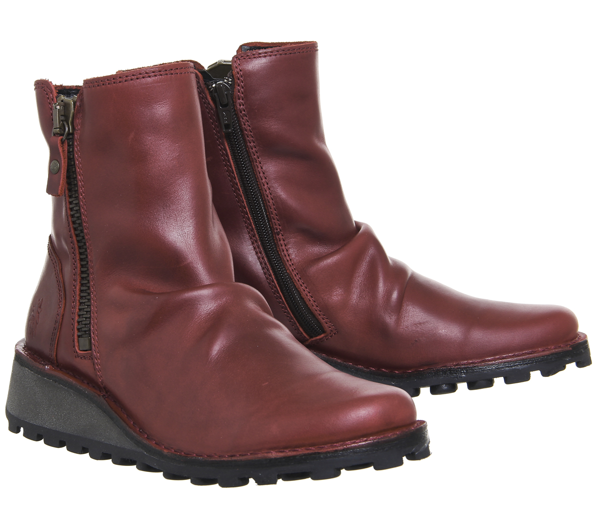 Fly LondonMon Zip BootRed Rug