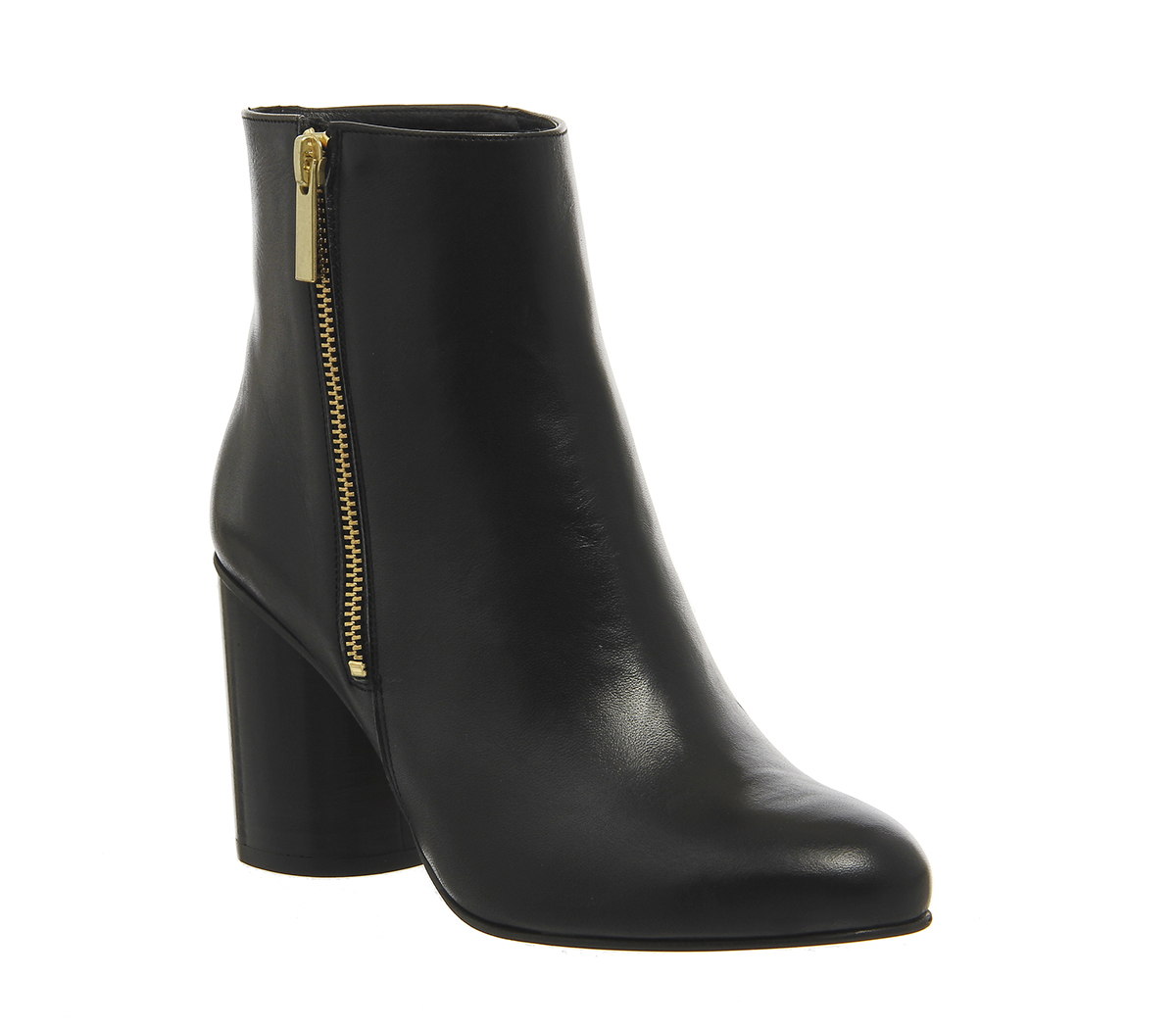 OFFICEIndulgence Cylindrical Heel BootsBlack Leather