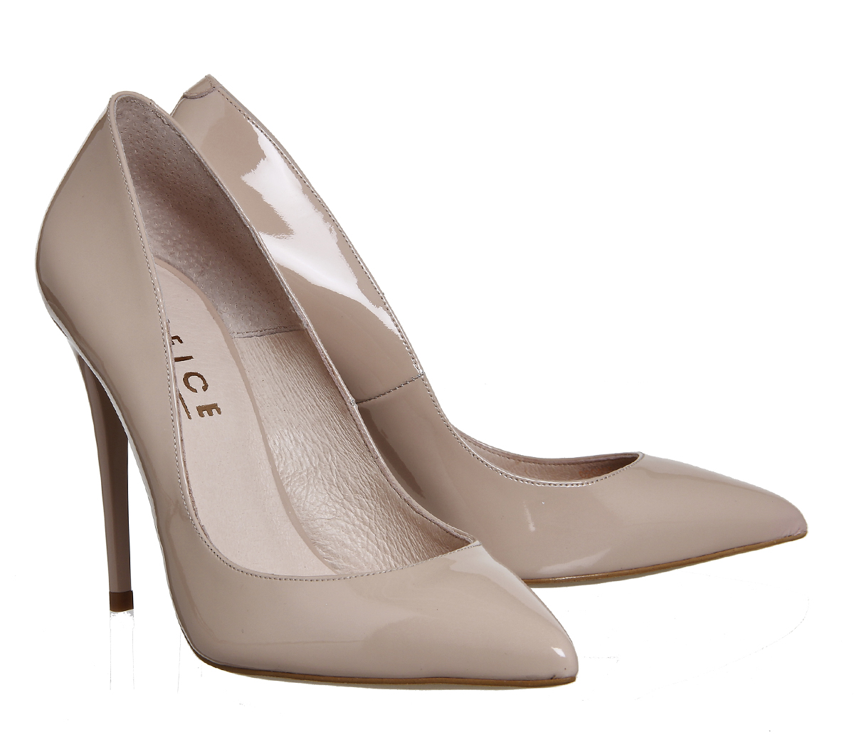 OFFICENon Stop Court HeelsLight Nude Patent Leather
