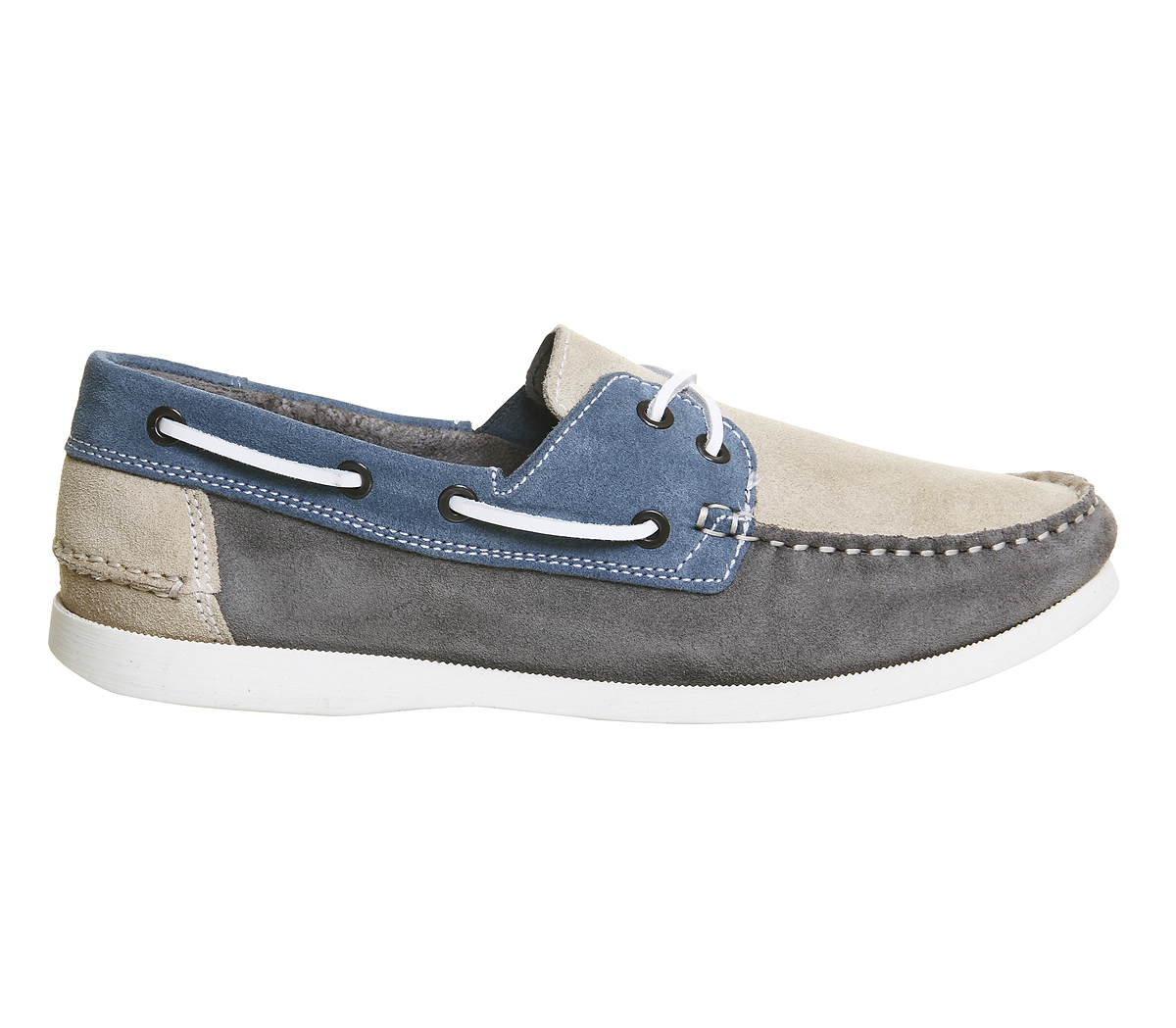 Ask the MissusDolphin Boat ShoesBlue Beige Grey Suede