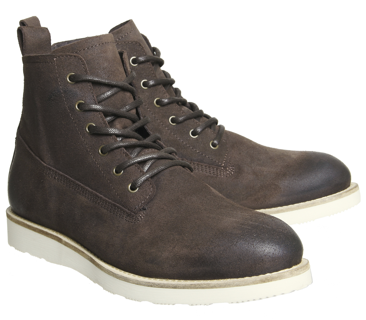 Ask the MissusEton Wedge Lace BootsChoc Waxy Suede