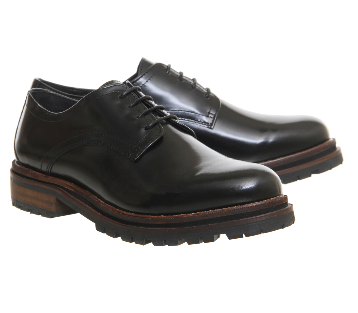 Hudson LondonHollin BroguesBlack Hi Shine Leather