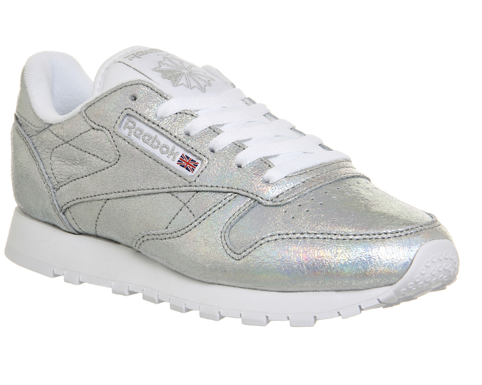reebok classic silver trainers