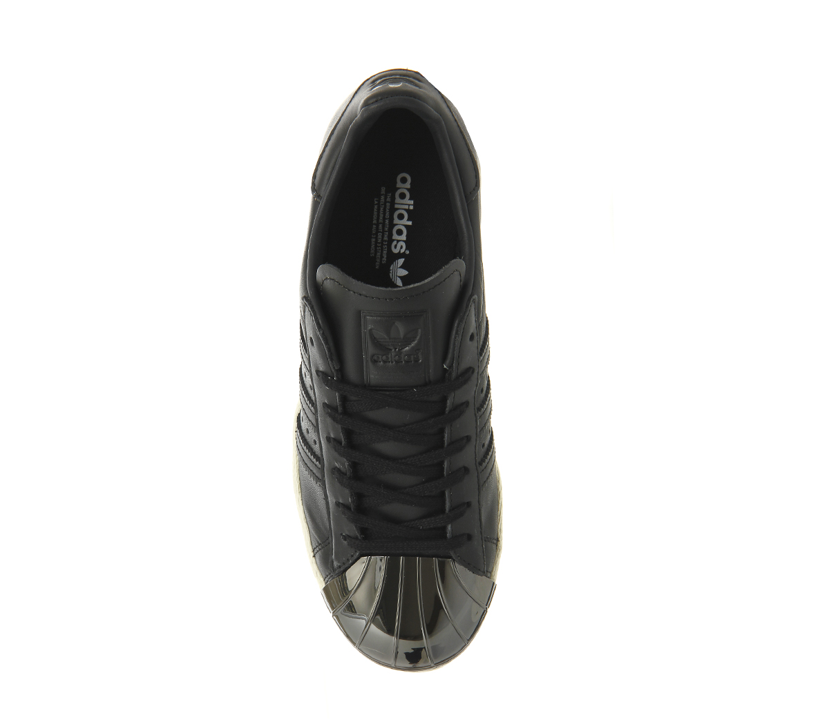 adidas Superstar 80's Metal Toe Trainers Black White Pewter Metal Toe ...