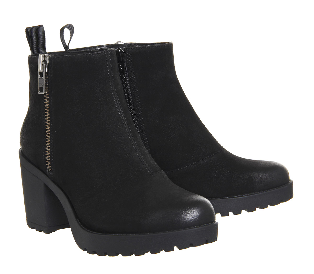 Vagabond Shoemakers Grace Side Gold Zip Boots Black Nubuck - Women's ...