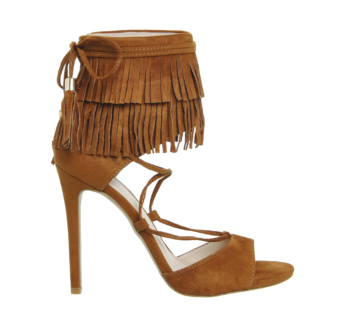 OFFICEAmber Fringe Cuff SandalTan Suede