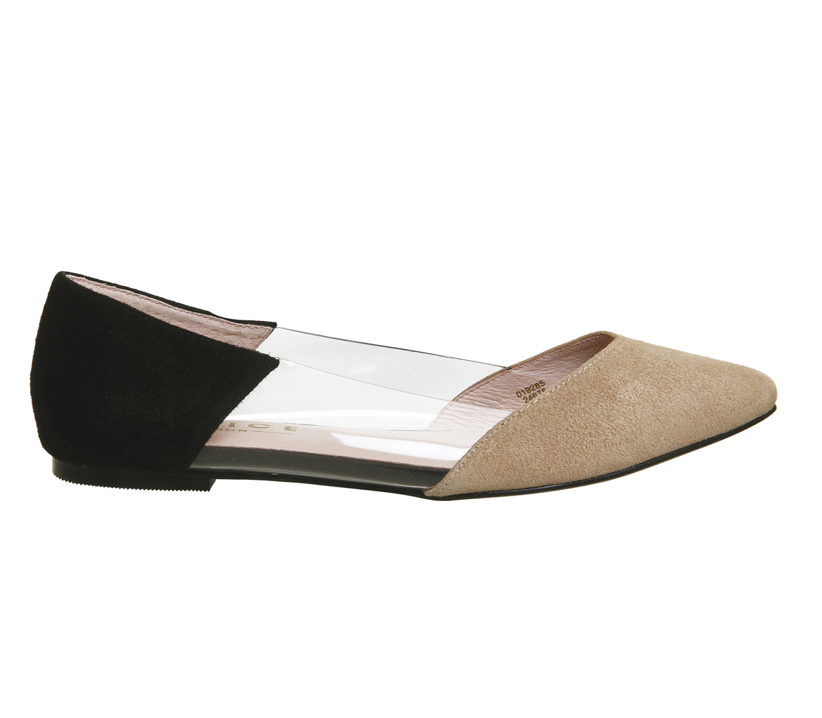 OFFICEDetour Perspex Point PumpsBlack Suede Nude Suede