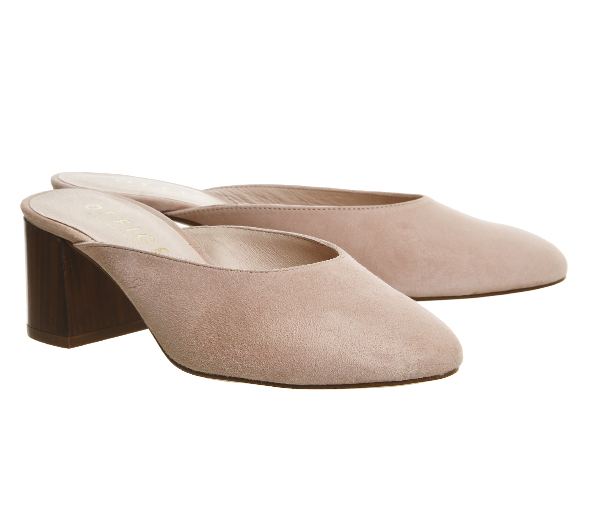 OFFICEFleeting Closed Toe MulesPink Suede