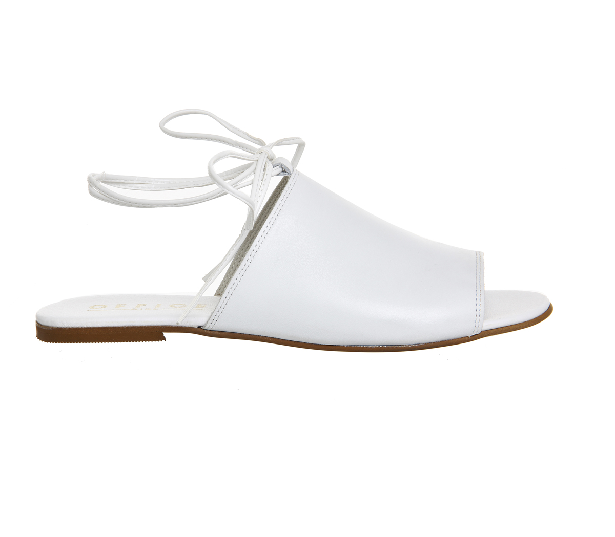 OFFICEBleach Tie Up SandalsWhite Leather