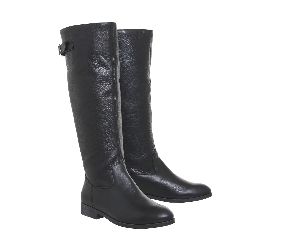 OFFICEKinetic  Casual Strap Detail Knee BootsBlack Leather