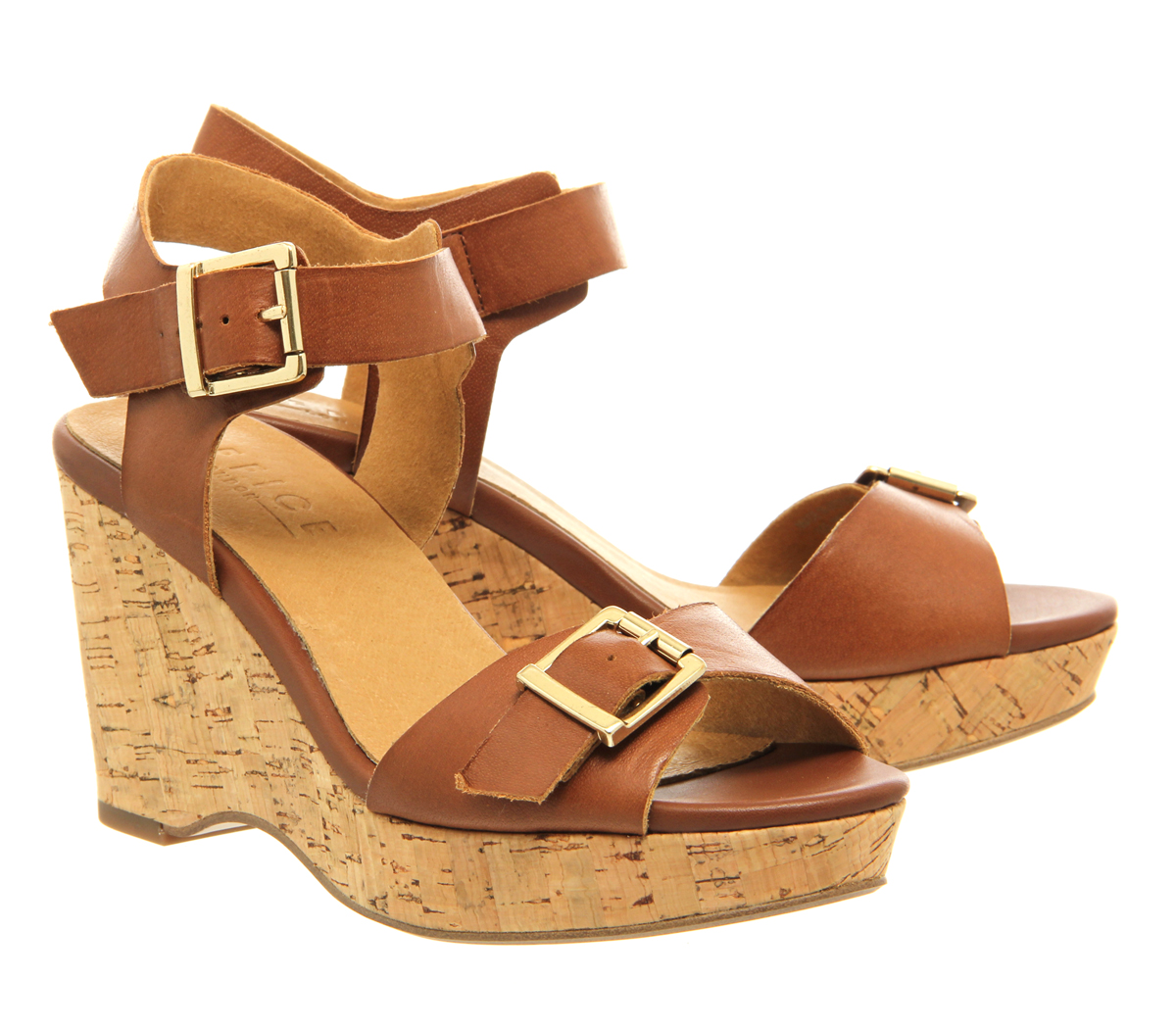 OFFICEWinchester Cork WedgeTan Leather