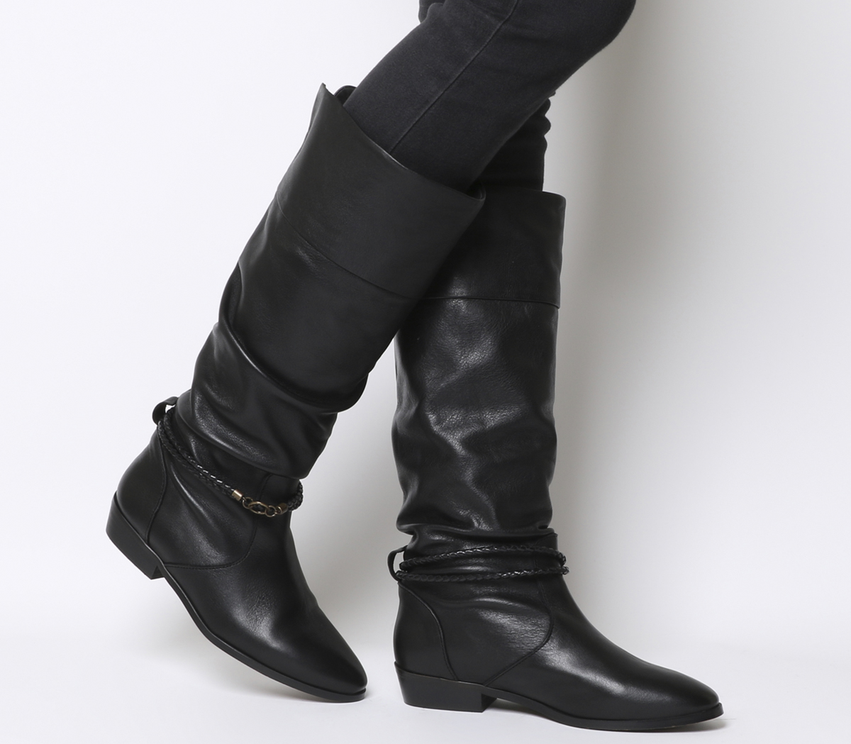 ruched knee boots