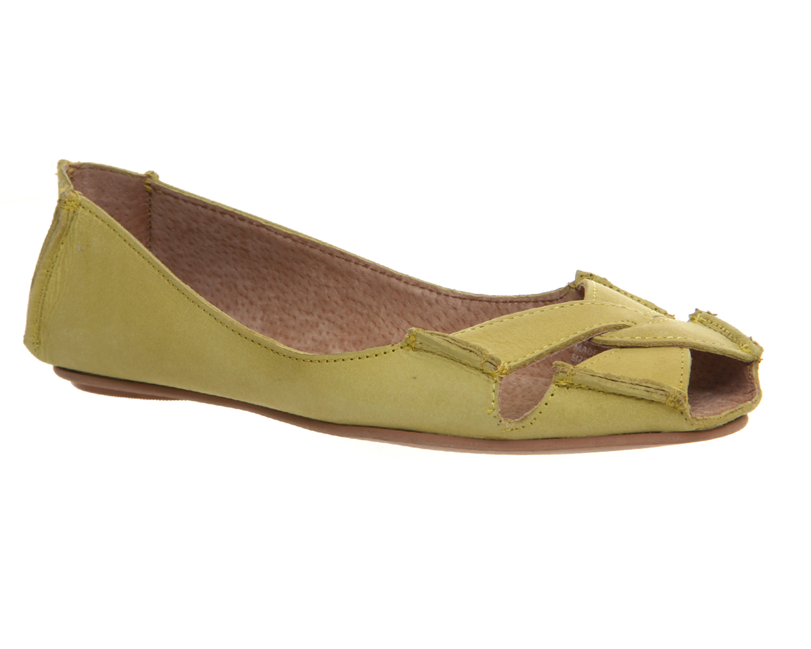 OFFICELuxe Softy Peep ShoesYellow Leather